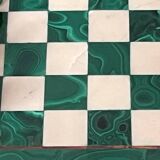 Handmade malachite chess set.