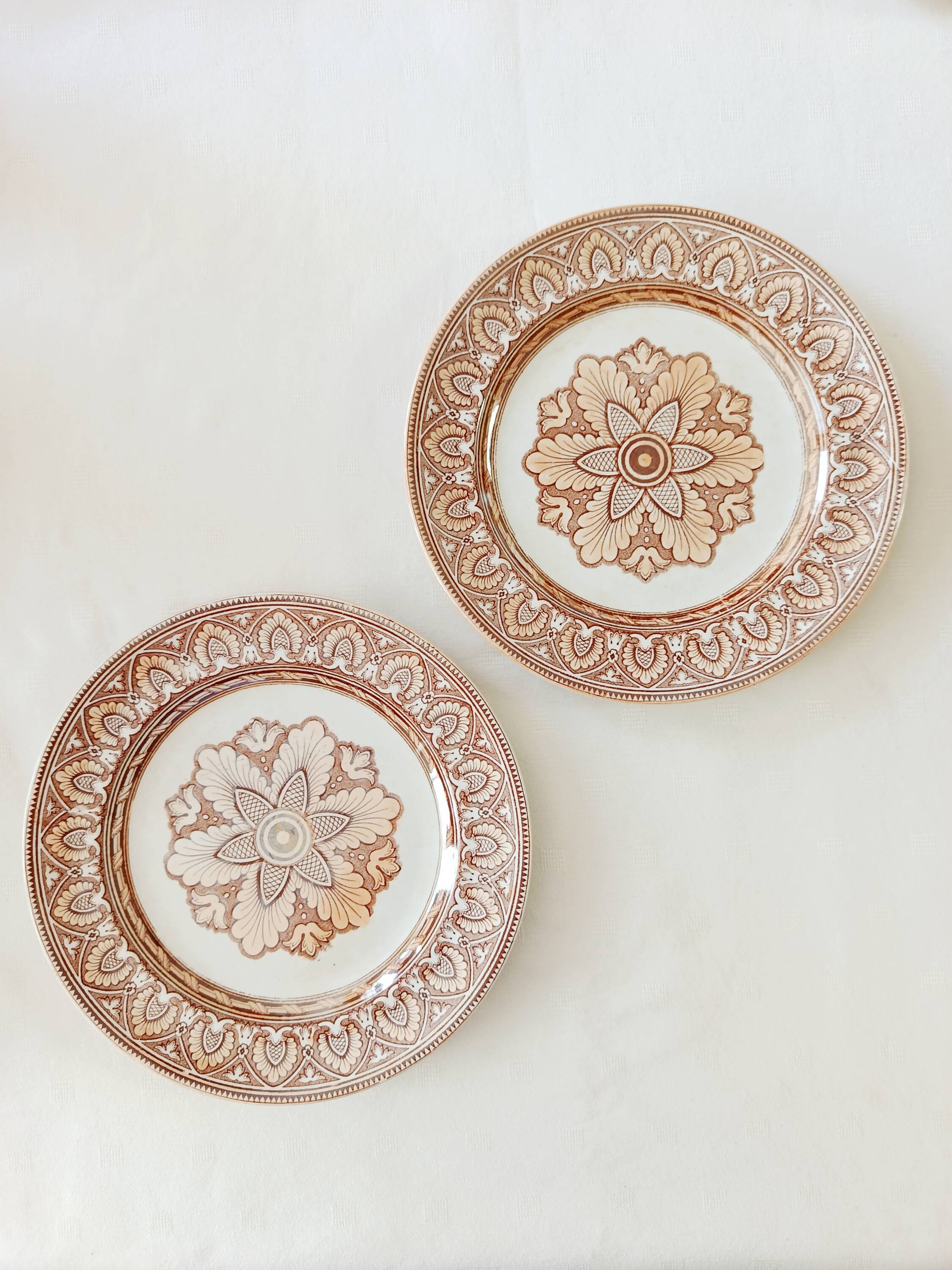 Set of 2 flat plates Petrus Regout, Tancrède