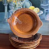6 fish plates Sarreguemines