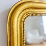 Ancien miroir Louis Philippe, perlé, 84 × 62 cm