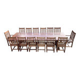 Mahogany set (ipe) composed of a table, 14 chairs and 2 armchairs - work from the 70s