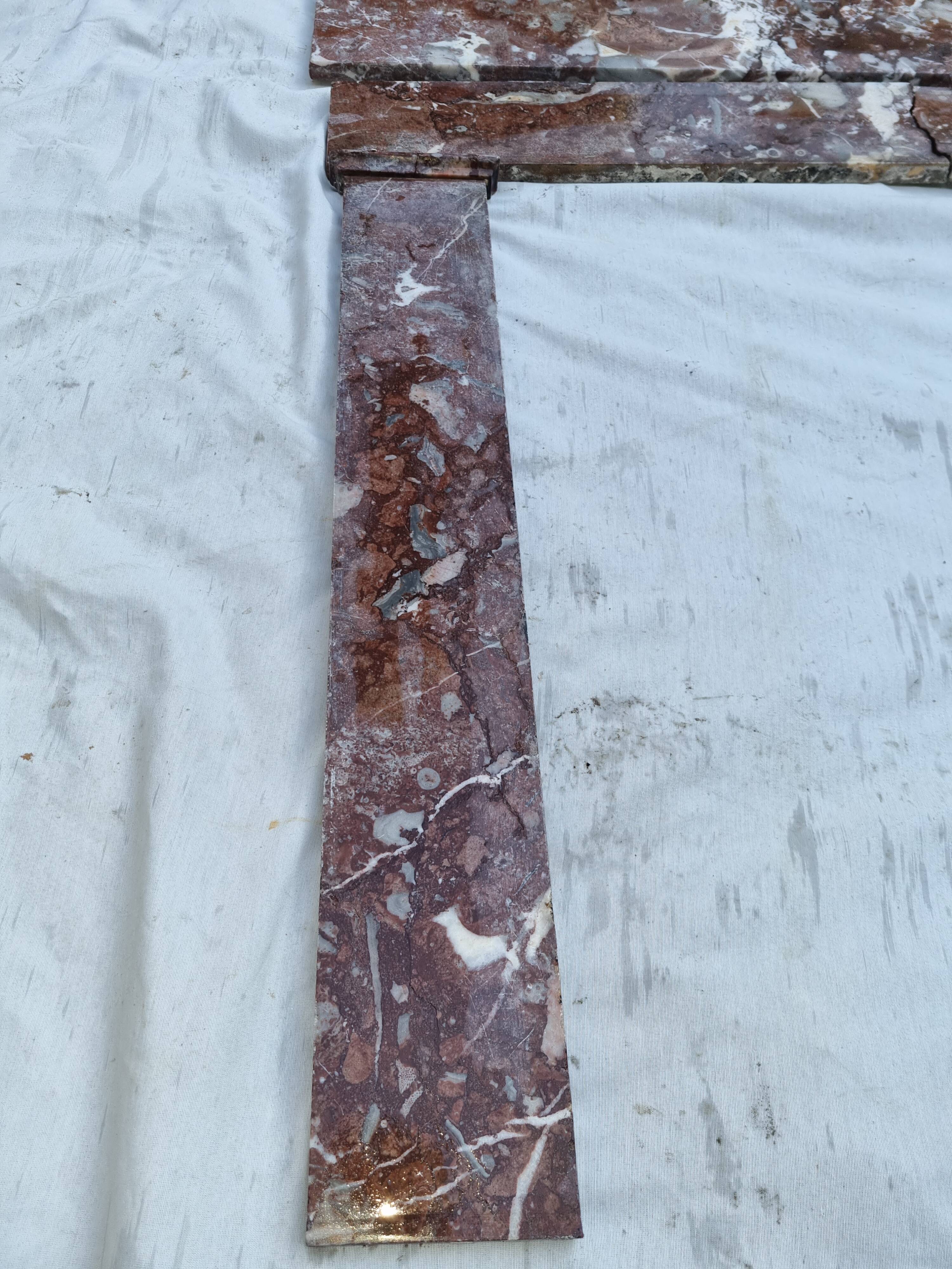 19th century red marble fireplace