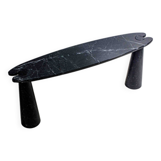Table console 'Eros' en marbre noir marquina par Angelo Mangiarotti