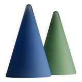 2 lampes SCE Teepee grand modèle Habitat en verre dépoli bleu et vert