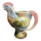 Polychrome earthenware rooster pitcher, 20th century