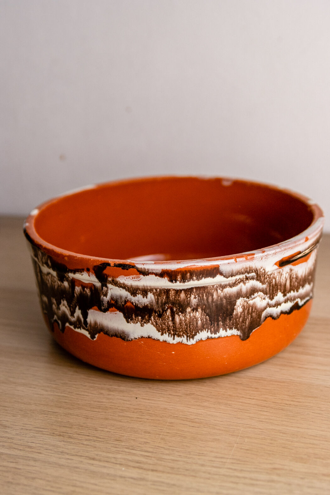 Enamelled terracotta salad bowl
