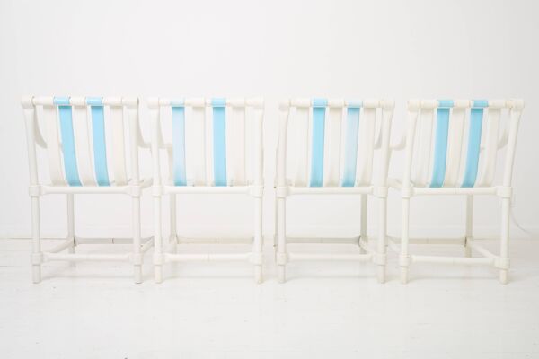 4 chaises de jardin ''Sea side'', Hugonet, 1970