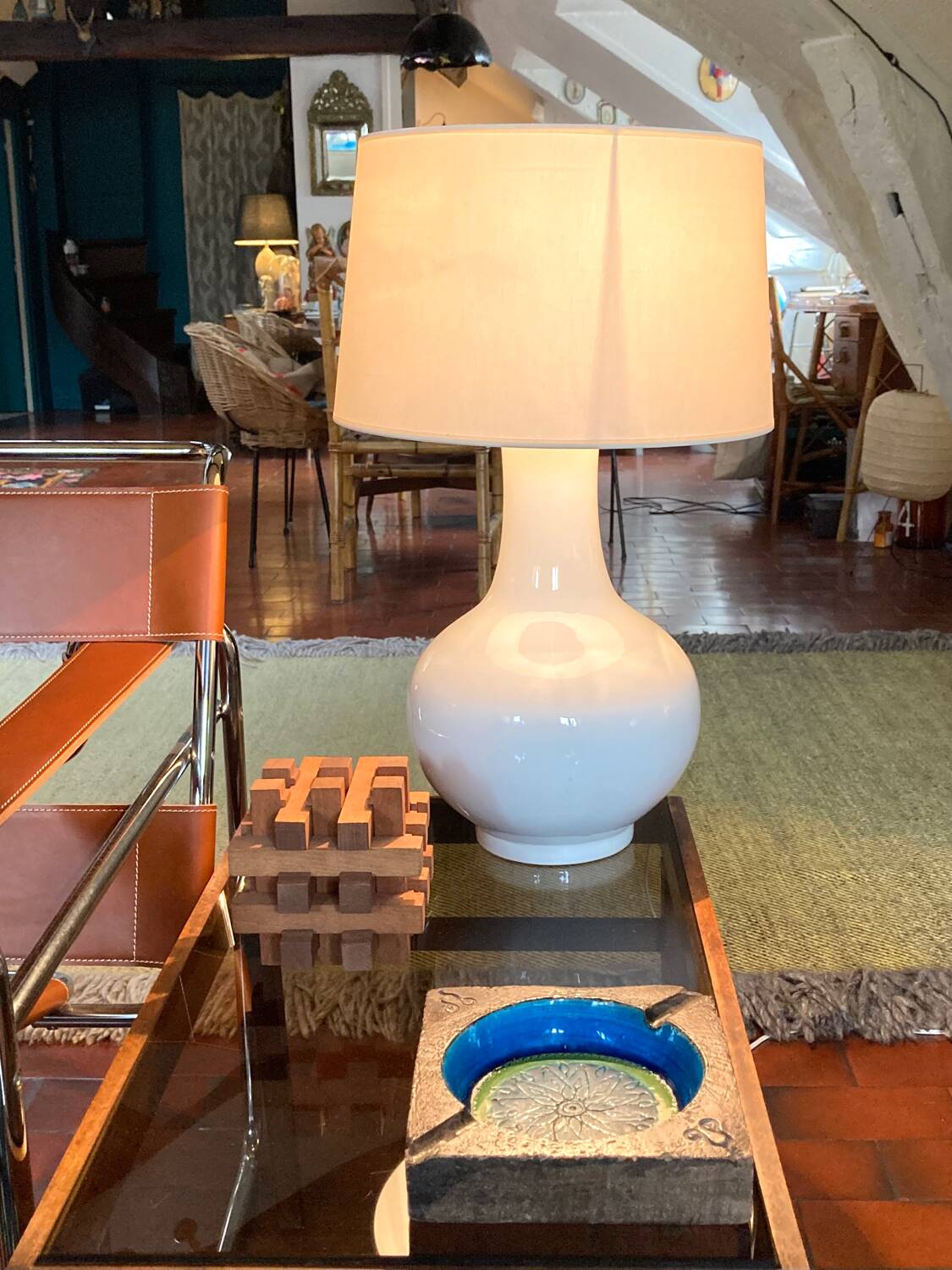 Lampe en céramique blanche, 1970