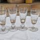 4 antique bistro glasses on stems - Thick, bubbled glass - Period 1900 - 12