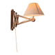 Scissor lamp or vintage wooden scissor wall light with fabric lampshade