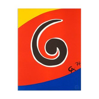 Original Astonishing Calder « Swirl » Limited Edition Print Lithograph 1974 (Braniff Airplines)