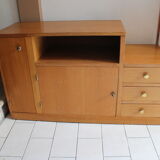 Asymmetrical chest of drawers light oak 1950