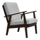 1960s, Danish armchair, refurbished, quality white/grey furniture fabric.