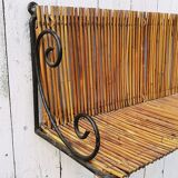 Wrought iron and rattan design vintage storage