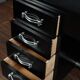 Art deco desk in black piano lacquer