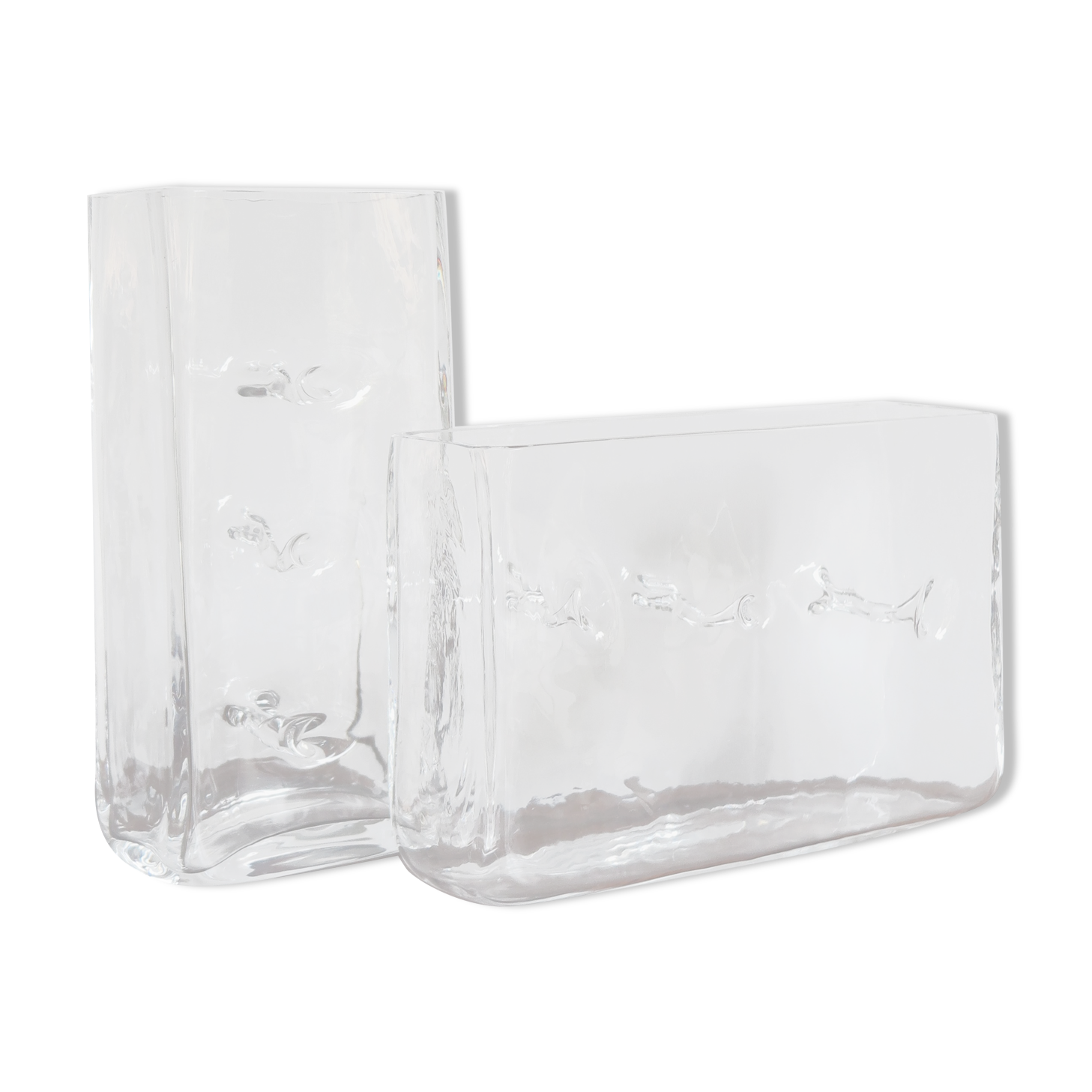 2 Murano glass vases design Toso Renato for Fratelli Toso, Italy 1964