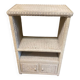 Meuble vintage en osier blanc