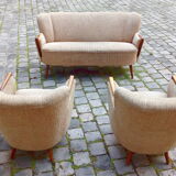 Set 1 canapé sofa scandinave 1 fauteuils Danois années 50 60
