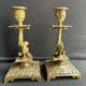 Pair of Napoleon III candle holders - Louis XIV style - Bronze (gilded)