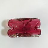 Murano pink lined glass ashtray, 1960