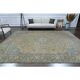 1960s Vintage Persian Handmade Wool Cotton Yellow Area Rug 284x366