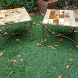 Pair of onyx and brass bedside tables 1940