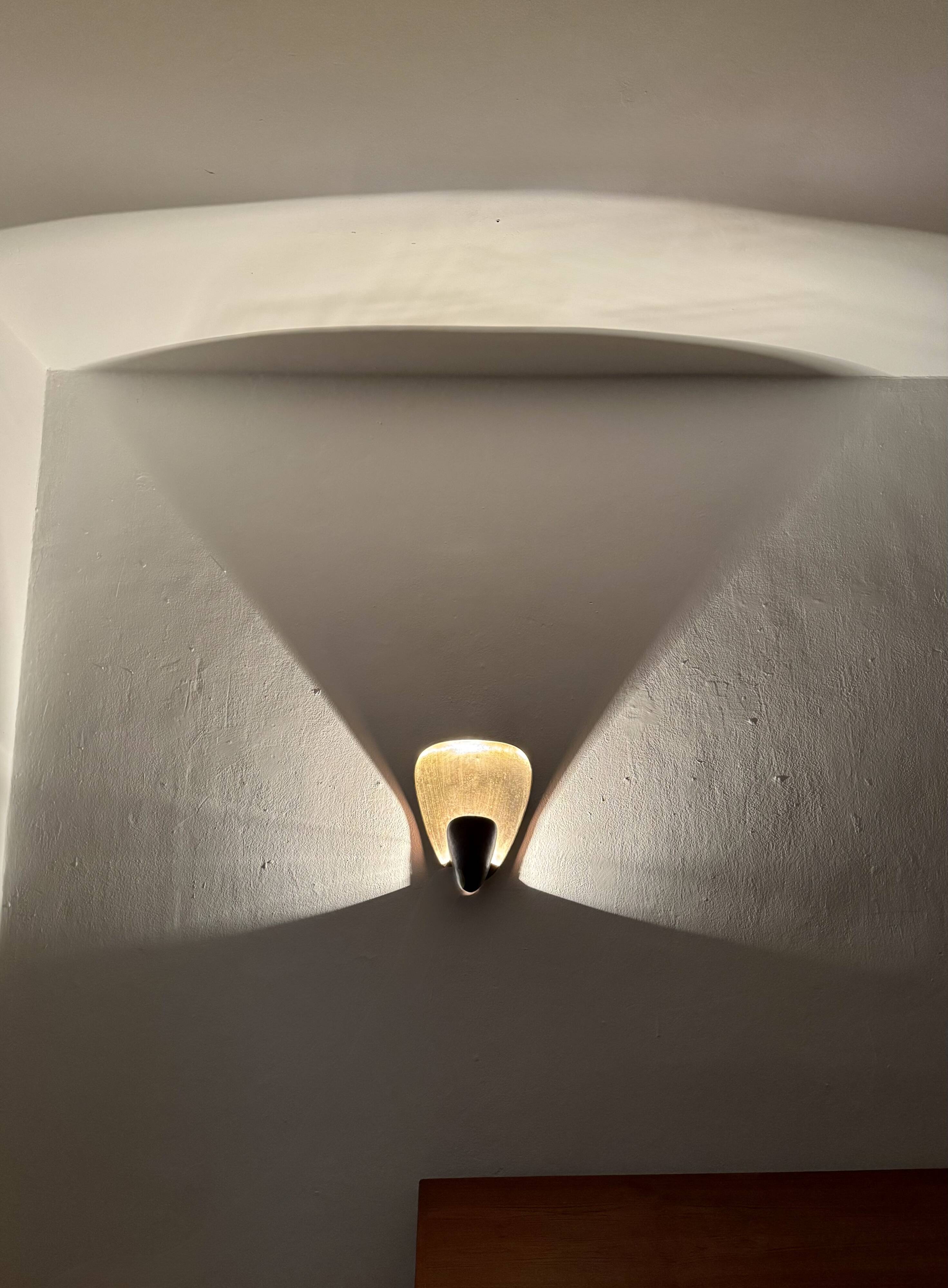 Brutalist Brass and Copper Wall Lamp