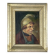 G. Schill, Portrait of a man in a nightcap with a pipe, 1930s, oil on canvas, framed