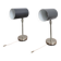 Set of 2x Black wall lamps by Kaiser Idell / Kaiser Leuchten, 1960s
