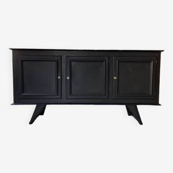 Brutalist black sideboard from the 60s