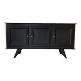 Brutalist black sideboard from the 60s