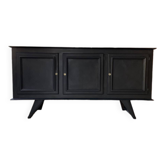 Brutalist black sideboard from the 60s