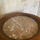 Fifth wheel / Carved wooden plant door with double top - brown marble around 1900