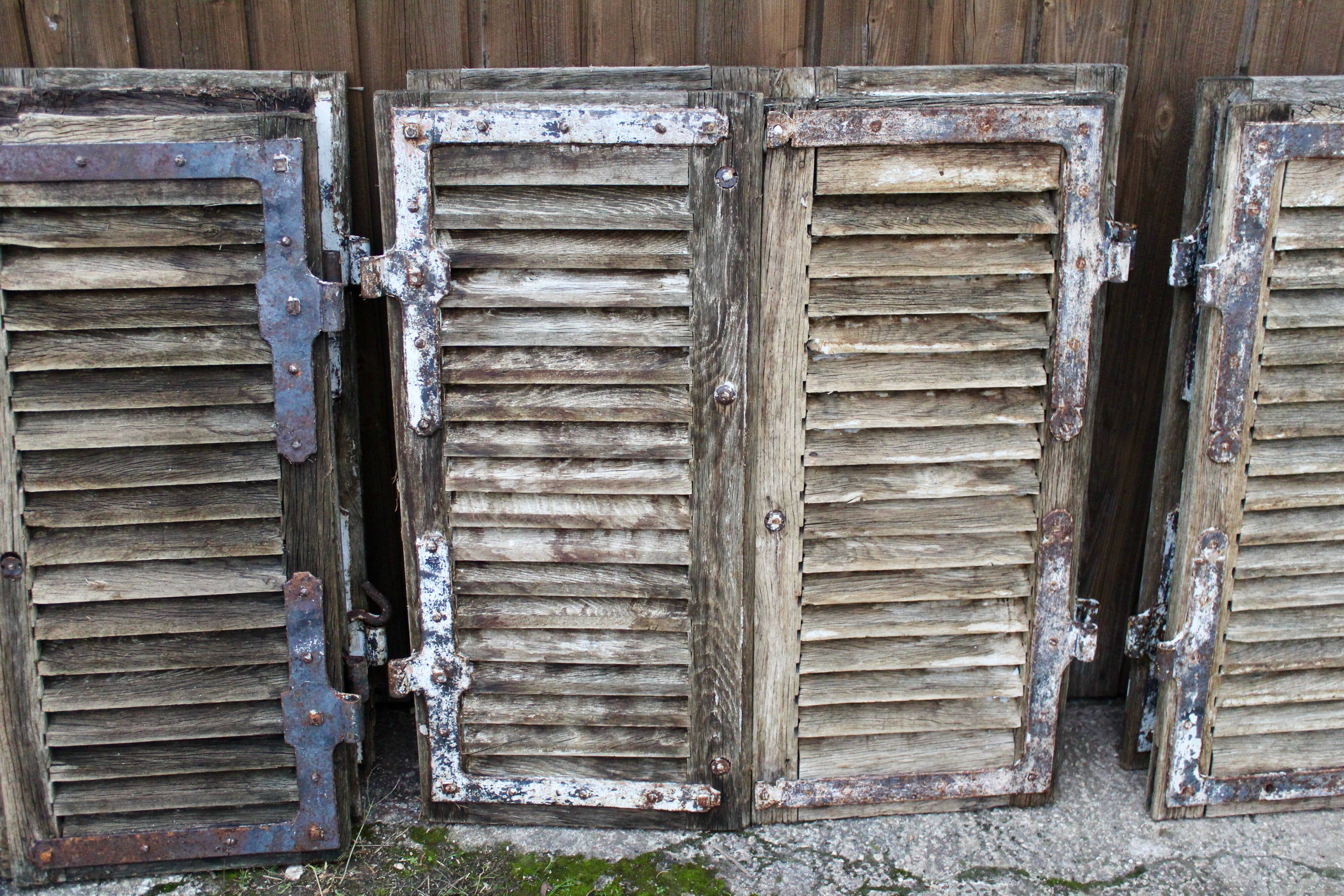 Set of 10 PAIRS of antique 19th-century shutters