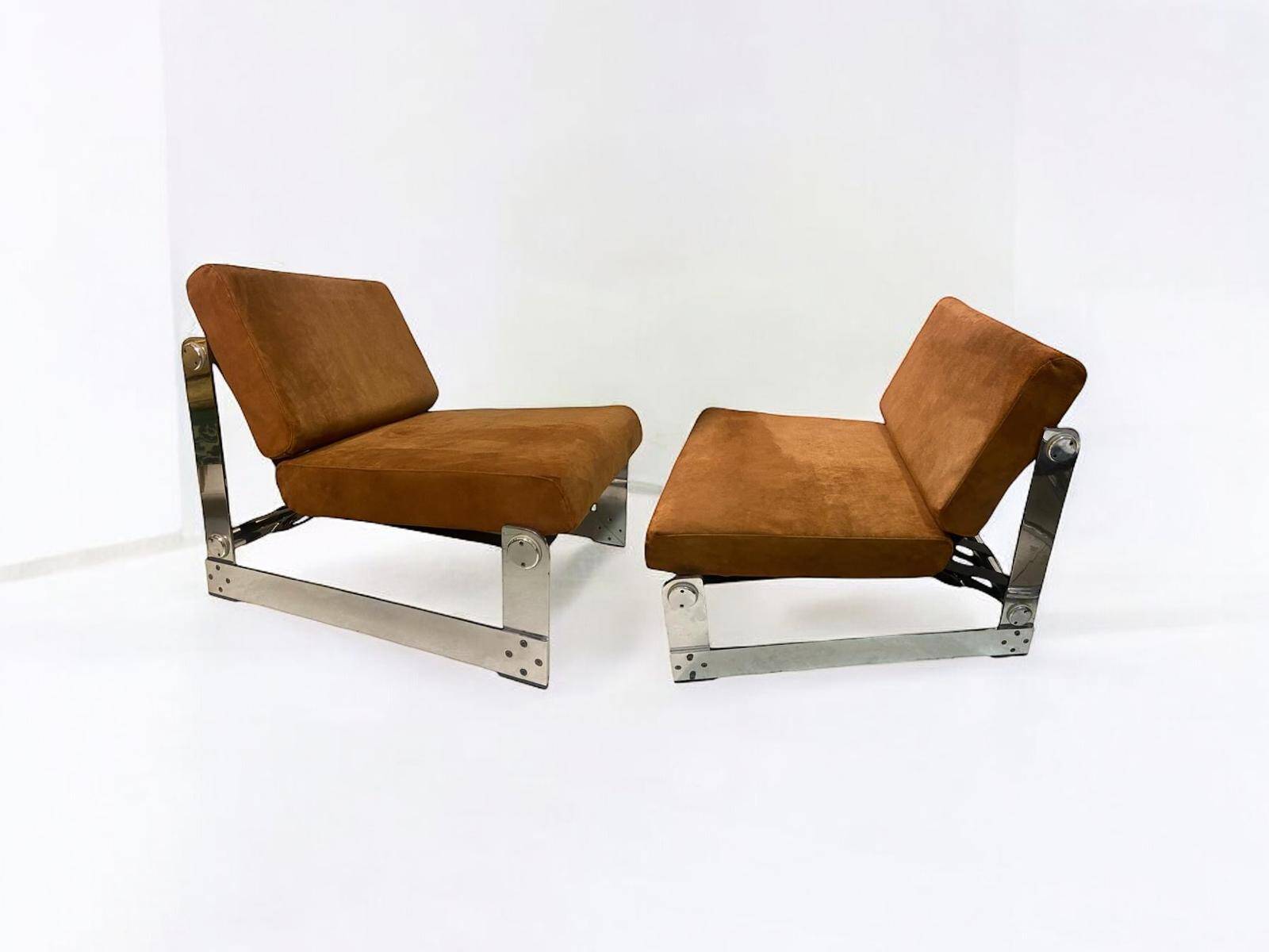 Set of 2 Lounge Chairs by Gilles Bouchez for Airborne, 1972