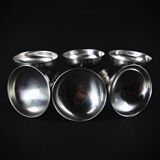 6 stainless steel ice cream bowls on foot Létang Rémy stainless steel dessert service
