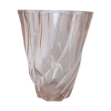 Vintage vase in pink glass art deco France