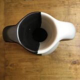 Black and white Vallauris vase, H. Caillet flower, vintage graphic 1960 1970