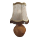 Vintage Scandinavian wooden bedside table lamp from the 1960s, signed