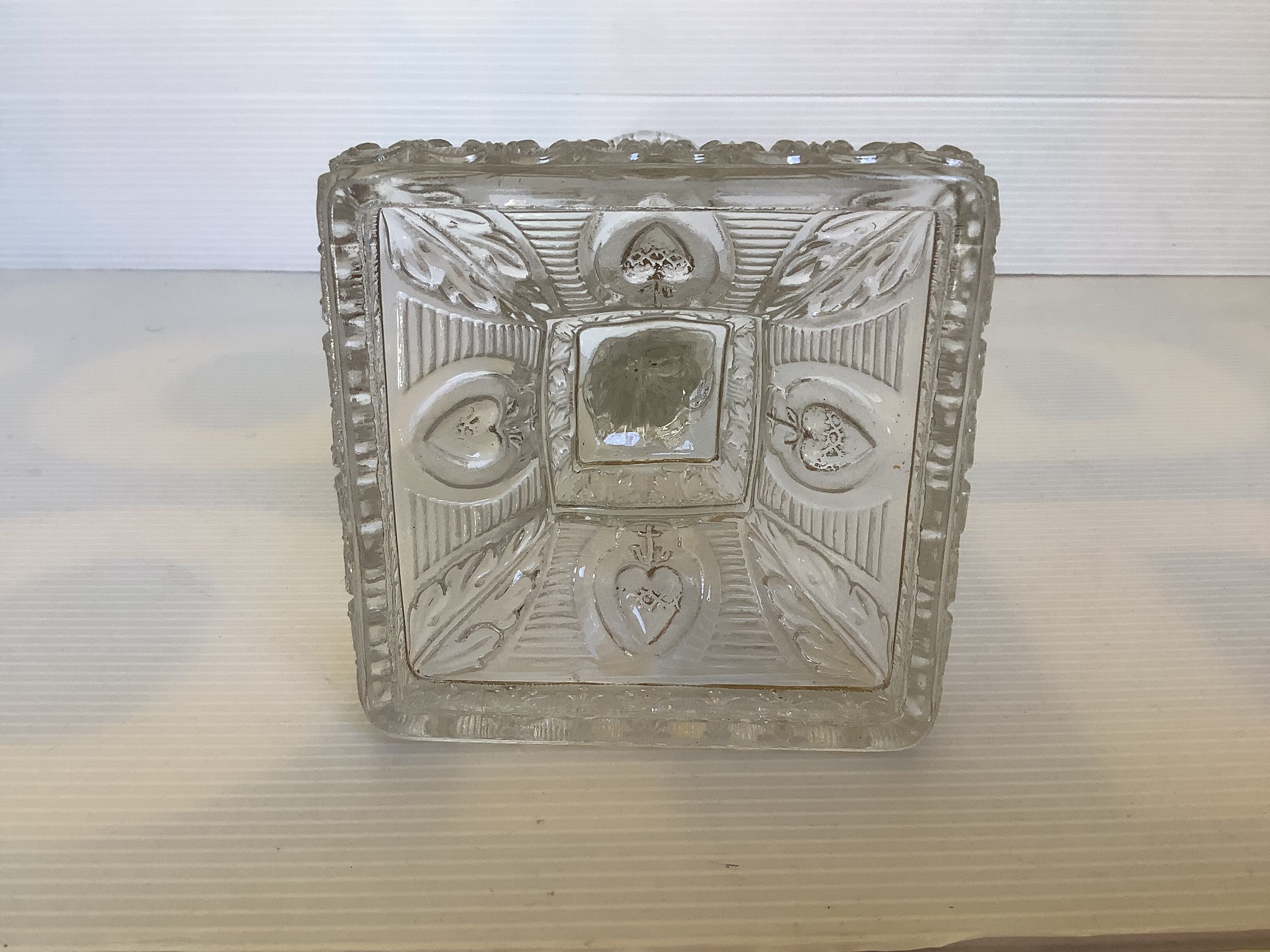 Antique moulded glass candlestick