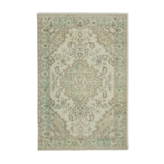 Handmade unique oriental beige rug 201 cm x 305 cm - 36574