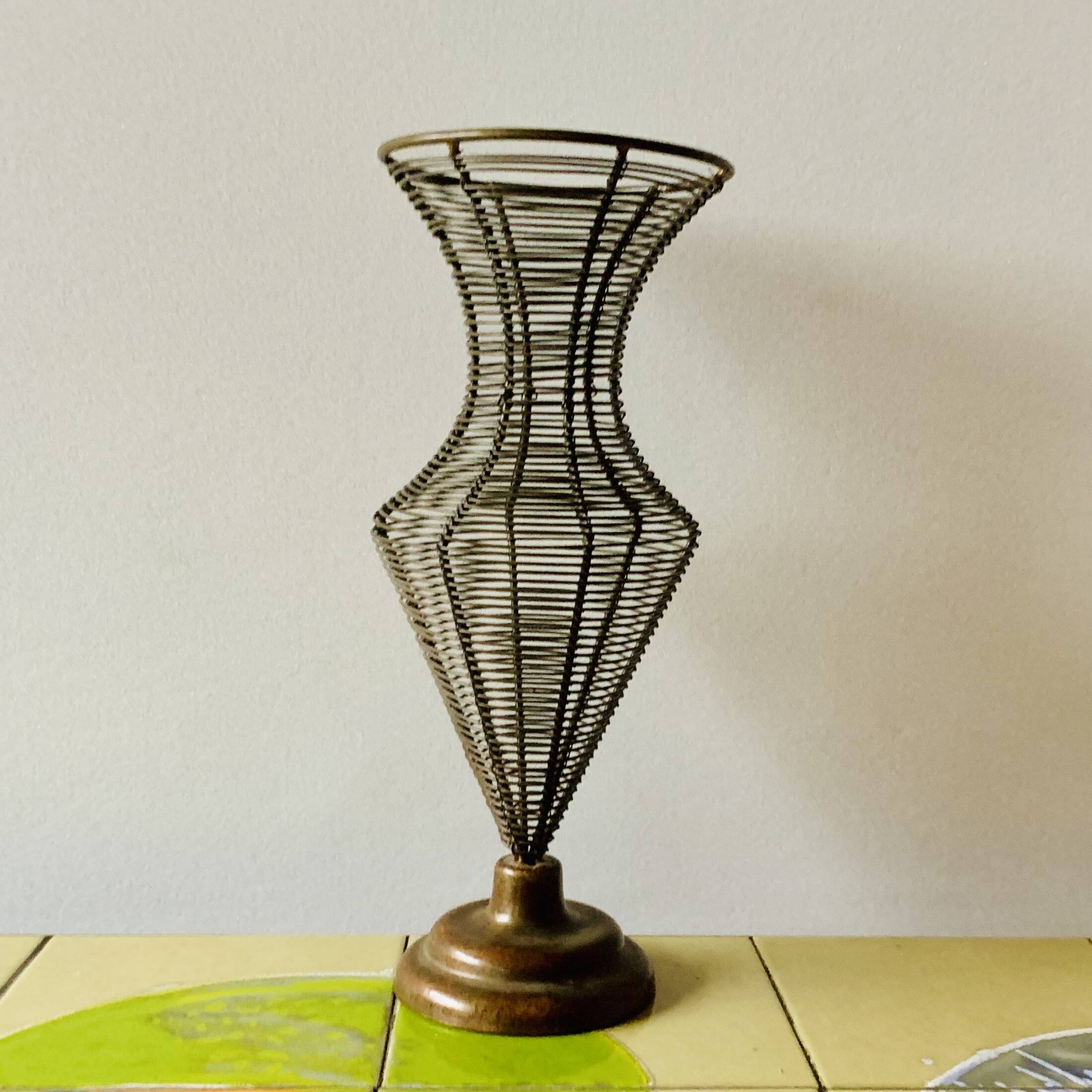 Old decorative wire vase