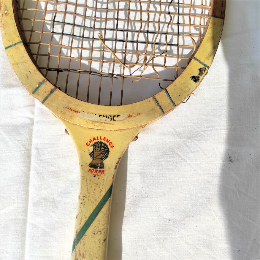 Raquette de tennis vintage Slazenger en bois cordage en boyau | Selency