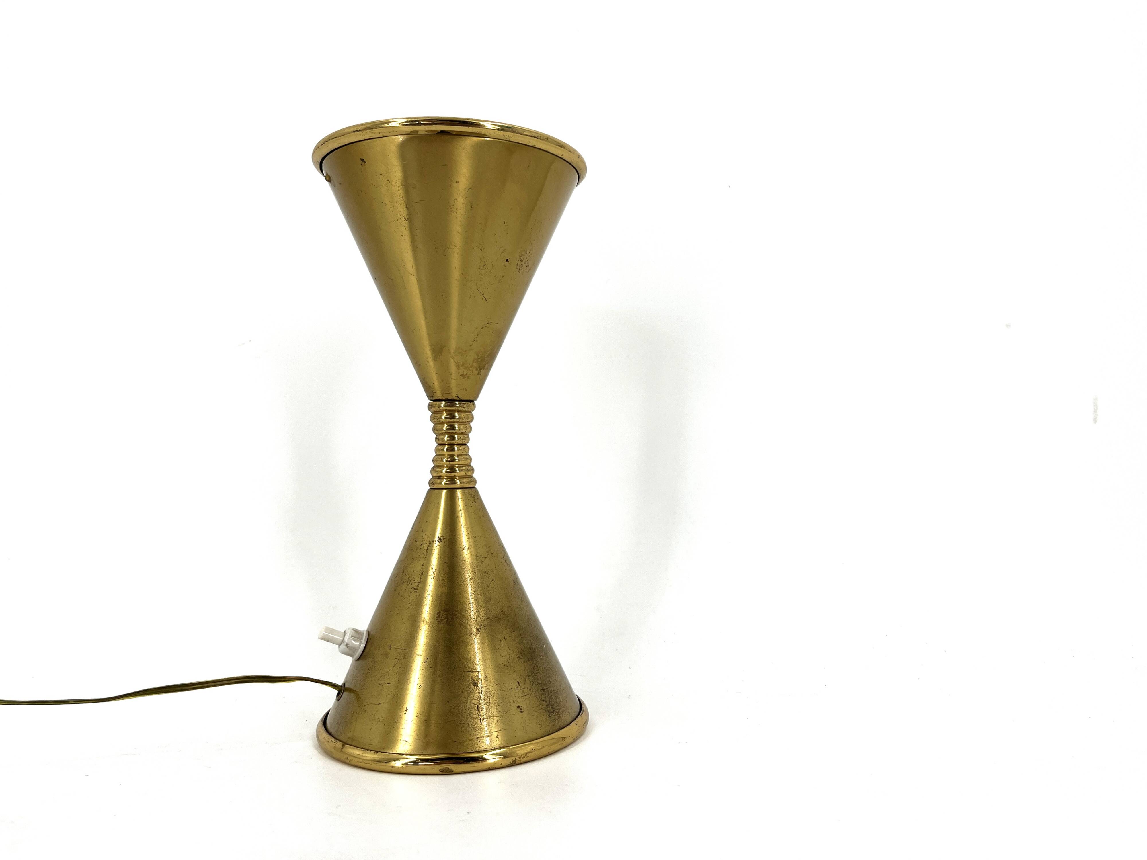 Mid century brass table lamp model Clessidra by Angelo Lelli for Arredoluce