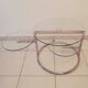 3-tray glass round coffee table