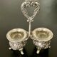 Duo salt shaker and pepper in silver metal color
