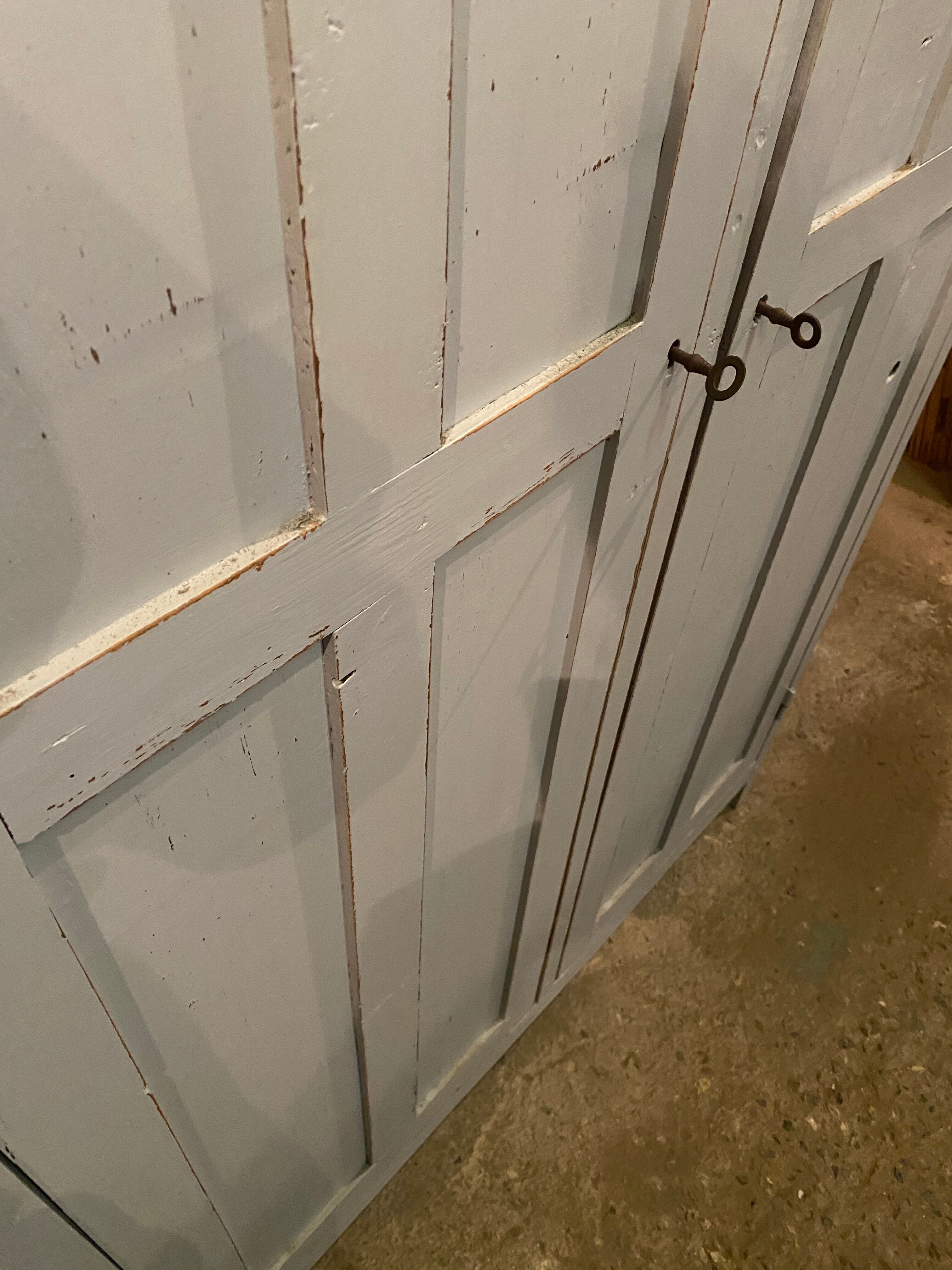 Vintage Parisian wardrobe patinated grey