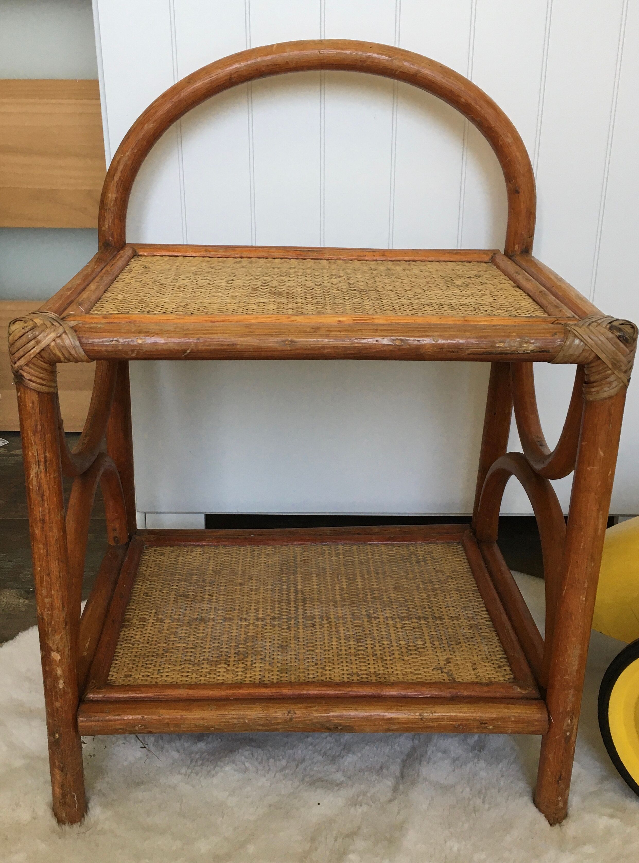 Rattan bedside table