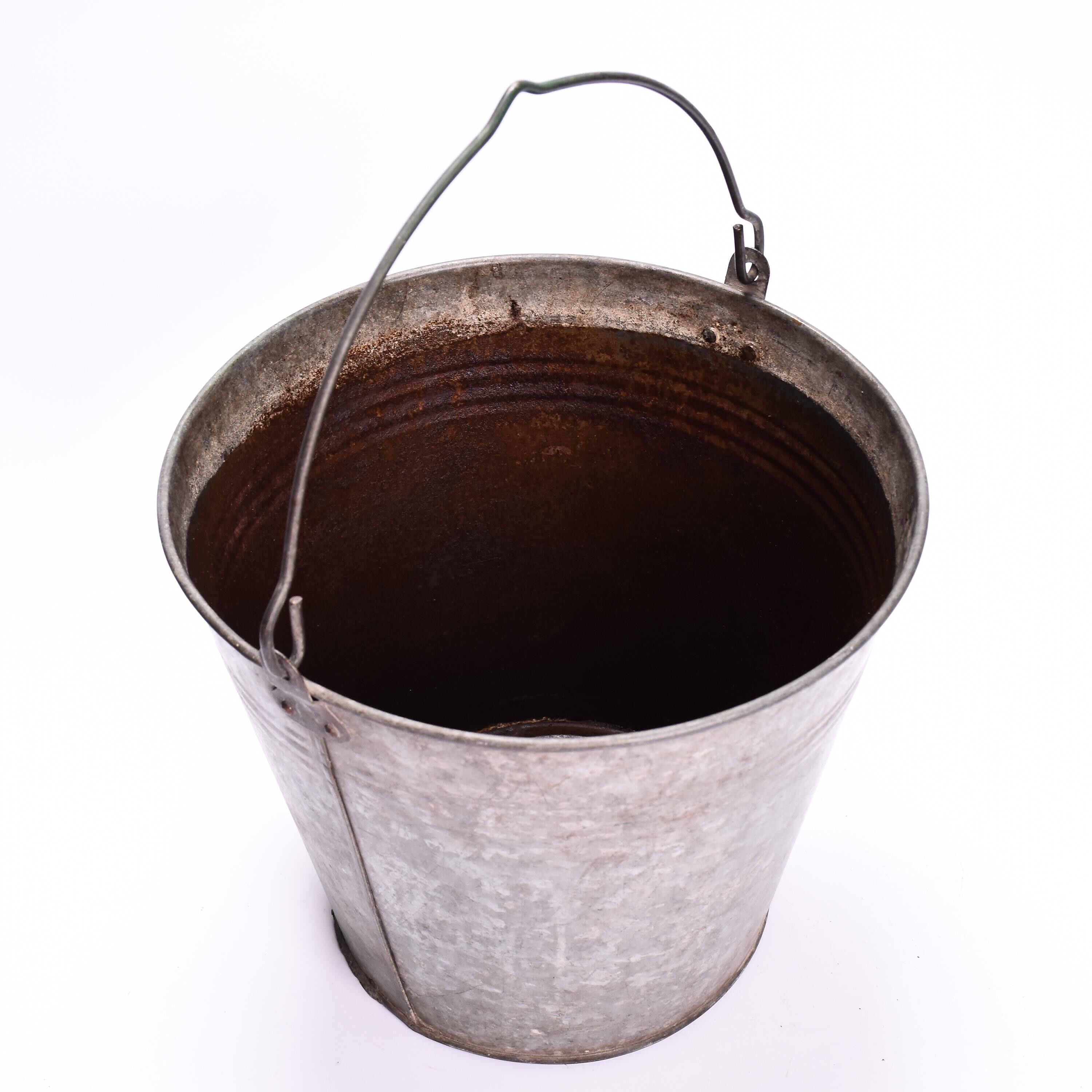 Vintage zinc bucket  zinc flower pot