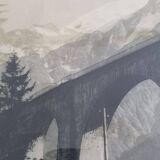 Photo of the Sainte-Marie viaduct, Les Houches, Mont-Blanc, signed Dubois, 35 x 44 cm.